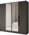 ALTDECOR LESE Drehtürenschrank mit Spiegel, schwarz/gold, 200x200x51cm (800001322590)