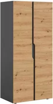 Mid.you Anga Dreht&uuml;renschrank Anthrazit/Eiche Artisan 80x180x51cm (001849026403)