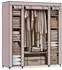 Songmics Stoffschrank mit Kleiderstange und 12 Ablagen, 45x150x175cm, Metallrahmen, puderrosa