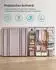 Songmics Stoffschrank mit Kleiderstange und 12 Ablagen, 45x150x175cm, Metallrahmen, puderrosa