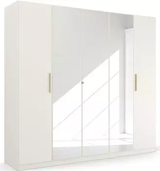 Rauch Skandi by Quadra Spin Dreht&uuml;renschrank alpinwei&szlig; mit Spiegel, 226x210x54cm