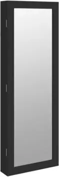 vidaXL Schmuckschrank mit Spiegel, Wandmontage, schwarz, 37,5x10x106cm (353218)