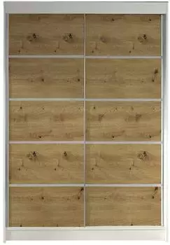 Mirjan24 Lino IV Schiebet&uuml;renschrank 2-t&uuml;rig, wei&szlig; / Artisan Eiche, 120x200x58cm