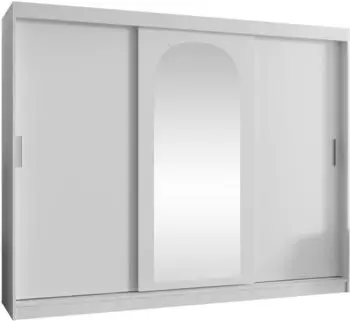 Mirjan24 Selfie 250 Schwebet&uuml;renschrank mit Spiegel, Wei&szlig;, 250x200x62cm (Selfie 250)