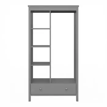 ebuy24 Troms&oslash; Kleiderschrank ohne T&uuml;ren, grau, MDF, 90x170x45cm (04-5092)