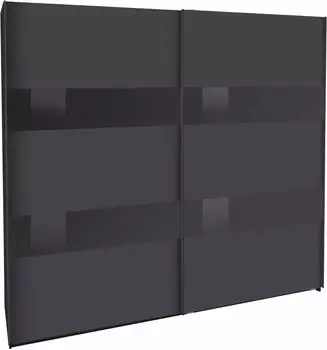 Wimex Altona Schwebet&uuml;renschrank 2-t&uuml;rig, graphit/grauglas, 225cm (39537039-0)