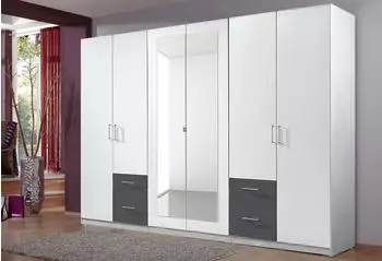 Wimex Freiburg Dreht&uuml;renschrank 270cm, wei&szlig;/anthrazit (890063-0)