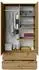 Beautysofa LOOK Drehtürenschrank 2 Türen, 2 Schubladen, Eiche Artisan, 90cm