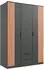 Wimex Lübeck Drehtürenschrank Akustiklamellen graphit/Artisan Eiche, 135x199x58cm