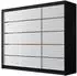 Mirjan24 Amber VII Schiebetürenschrank 3 Schwebetüren, 250x58x215cm, schwarz/weiß