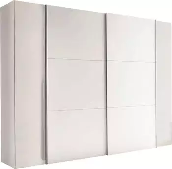 Schlafkontor Maturs Kleiderschrank 267x205x57cm, wei&szlig;, Melamin, 2 Schwebet&uuml;ren, 2 Dreht&uuml;ren