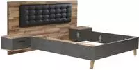 FORTE Bettanlage "Ricciano" Set, 3 Stk. tlg. mit 2 Nachttischen und...