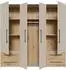 Forte Mokkaris Kleiderschrank 4-türig, Sand/Artisan Eiche, 205,9x200,1x58,8cm (MKSS841-M946)