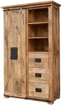 Massivmoebel24 Railway #114 Kleiderschrank Mango Massivholz 100x45x175cm (09-330-772-0014)