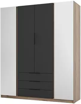 Masseno Cagliari Dreht&uuml;renschrank 4-t&uuml;rig mit Spiegel, goldfarben, 200x239x61,9cm (KAJA EV-BL 2 LUSTRO 2F 3S)