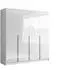 Lookway Aurel 4D Kleiderschrank weiß hochglanz, 2 Schubladen, 200x200x57cm (800001543967)