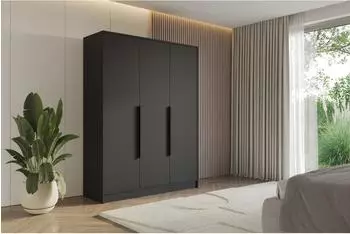 ALTDECOR PERE Dreht&uuml;renschrank schwarz, 150x200x51cm (800001554816)