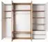 Masseno Tres Drehtürenschrank 5-türig, 230x201,8x51,6cm, weiß/Eiche Craft Gold (3D H SZAFA 230 BIAŁY-DĄB CRAFT ZŁOTY)