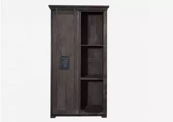 Massivmoebel24 Railway #216 Kleiderschrank Mangoholz massiv, grau lackiert, 100x60x190cm (09-330-772-1015)