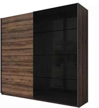 Masseno COSMICO Schwebetürenschrank 2-türig, braun, 200x210x61cm (24ZBEA67)
