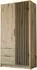 Lookway Nela Kleiderschrank 2-türig mit Lamellen, Eiche Artisan/Schwarz, 105x200x51cm (800001532357)