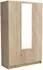 Masseno Pinello Drehtürenschrank 2-türig mit Spiegel, Sonoma Eiche, 120x195x55cm (PINO 1 OAK SONOMA)