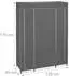 Relaxdays Stoffschrank mit Kleiderstange, 12 Ablagen, anthrazit, 175x135x45cm (10035770_139)