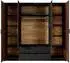 Masseno Milano Drehtürenschrank 4-türig mit Spiegel, nussbaumfarben, 223,2x210x59cm (MILTON A SZAFA CHESTNUT-ANTRACYT)