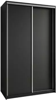 Masseno NISSE Schwebet&uuml;renschrank 2-t&uuml;rig, schwarz, 120x205x60cm (SZAFA NISSE 120 - 5 CZARNY MAT+OK.SATYNA)
