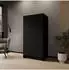 WFL GROUP Mono Griffloser Drehtürenschrank, schwarz, 102x200x51cm (800001517215)
