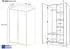 WFL GROUP Mono Griffloser Drehtürenschrank, schwarz, 102x200x51cm (800001517215)
