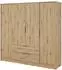 Masseno Caterina Drehtürenschrank 4-türig, Eiche Artisan, 206x200x51cm (SZAFA 200 KELLY 4D BEZ LUSTRA DĄB ARTISAN)