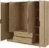 Masseno Caterina Drehtürenschrank 4-türig, Eiche Artisan, 206x200x51cm (SZAFA 200 KELLY 4D BEZ LUSTRA DĄB ARTISAN)