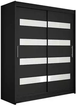 Mirjan24 Westa IV Schwebetürenschrank schwarz, 150x200x58cm