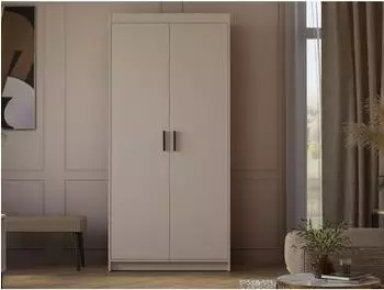 Beautysofa Elena 2D Dreht&uuml;renschrank 2-t&uuml;rig, sandbeige, 90x190x53cm
