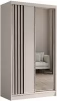 SCHWEBET&Uuml;RENSCHRANK Nela II 120/216/61 kaschmir+schwarz mit Schubladen