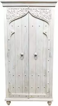Marrakesch Orient & Mediterran Interior Jenin orientalischer Schrank, Holz massiv, 190cm (zen-0026)