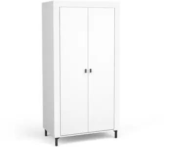 Beautysofa Monta Dreht&uuml;renschrank 2-t&uuml;rig, wei&szlig;, 97x194x56cm