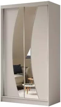 Beautysofa VOX II Schwebetürenschrank mit Spiegel und Schubladen, 120x216x61cm, kaschmir (VOX II)