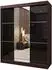 Masseno Vitale Schwebetürenschrank 3-türig mit Spiegel, Wenge, 180x216x61cm