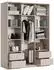 Masseno TAVI Schwebetürenschrank 3-türig mit Spiegel, Kaschmir, 150x205x60cm