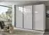 luma-home Schwebetürenschrank 3-türig 300x216x65cm weiß mit Glasfront (22036)