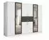luma-home Drehtürenschrank 270x208x58cm, 2 Spiegeltüren, weiß/grafit (22594)