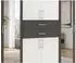 luma-home Drehtürenschrank 270x208x58cm, 2 Spiegeltüren, weiß/grafit (22594)