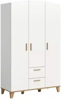 xonox.home Stella Kleiderschrank 3-t&uuml;rig, wei&szlig;, 122x198x51cm