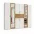 luma-home Drehtürenschrank 270x208x58cm, 2 Spiegeltüren, weiß/Eiche Dekor (22595)