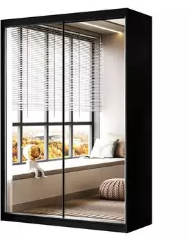 Lookway Camaro III Schiebeschrank mit Spiegel 150cm, schwarz (800001751496)