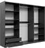 Mirjan24 Evora 250 Schiebetürenschrank mit Spiegel, schwarz/Kaschmir, 250x215x65cm