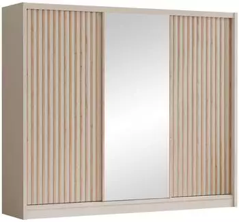 Mirjan24 London Lux 250 Schwebetürenschrank, Holzwerkstoff, kaschmir, 250x215x60cm
