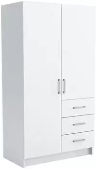 Masseno Pinello Dreht&uuml;renschrank 2-t&uuml;rig, wei&szlig;, 96x177x50cm